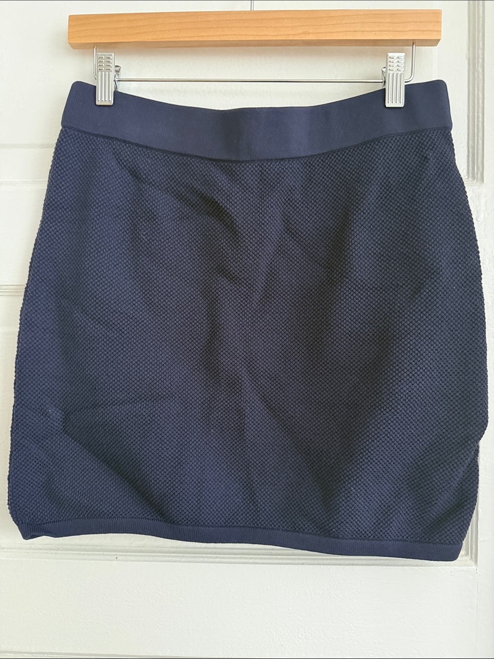 APC Knit Textured Navy Skirt